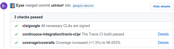 The fix increased my code coverage totals by 1.3% to 99.053% at the itme