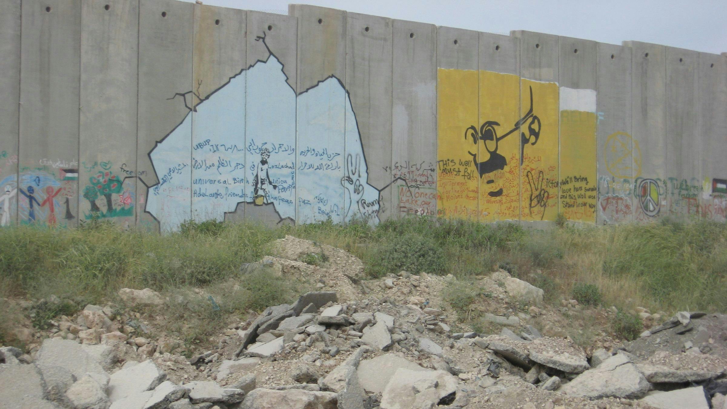 West Bank Separation Wall, showing grafitti by Banksy