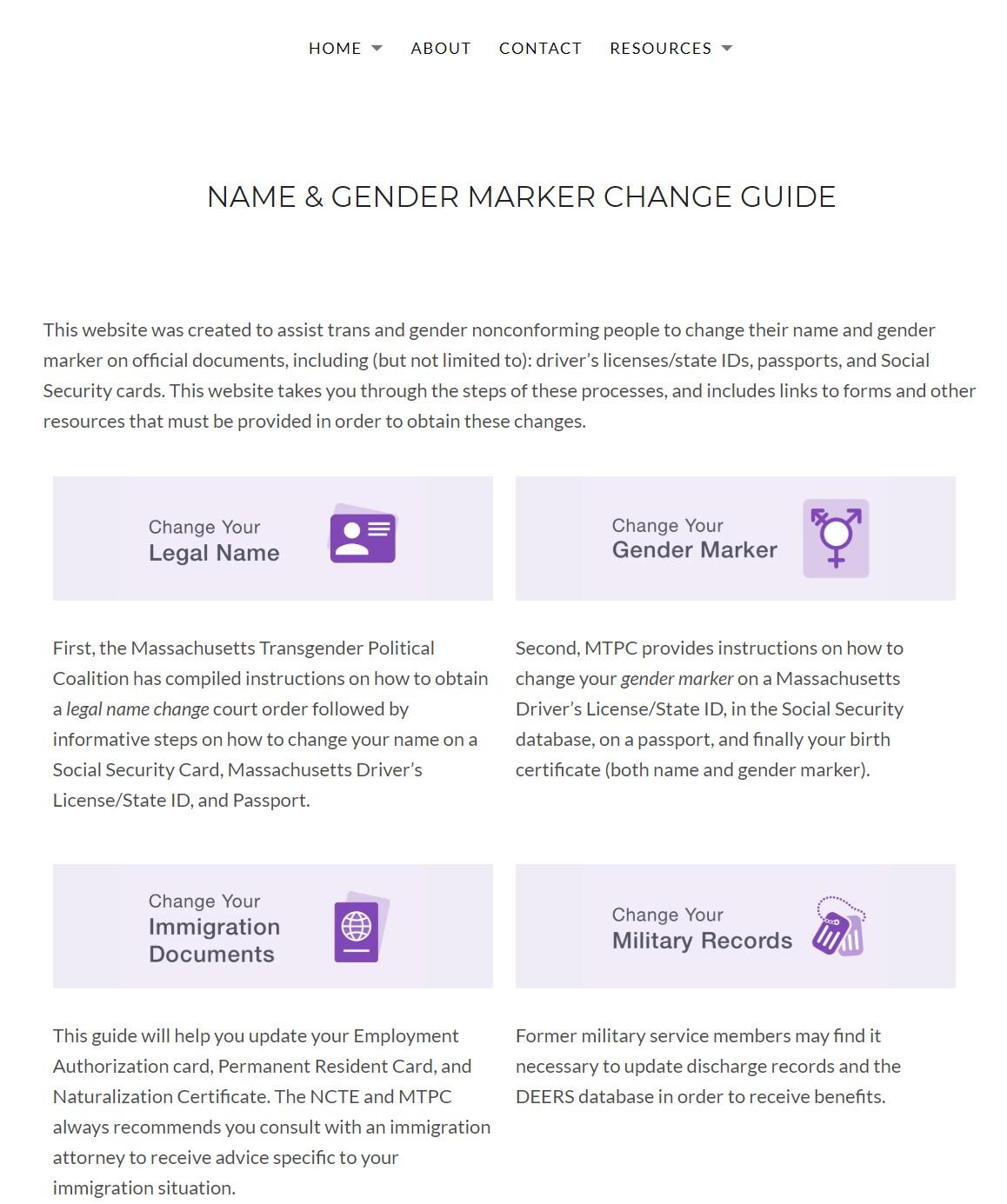 Screen grab of the MTPC ID Project site.